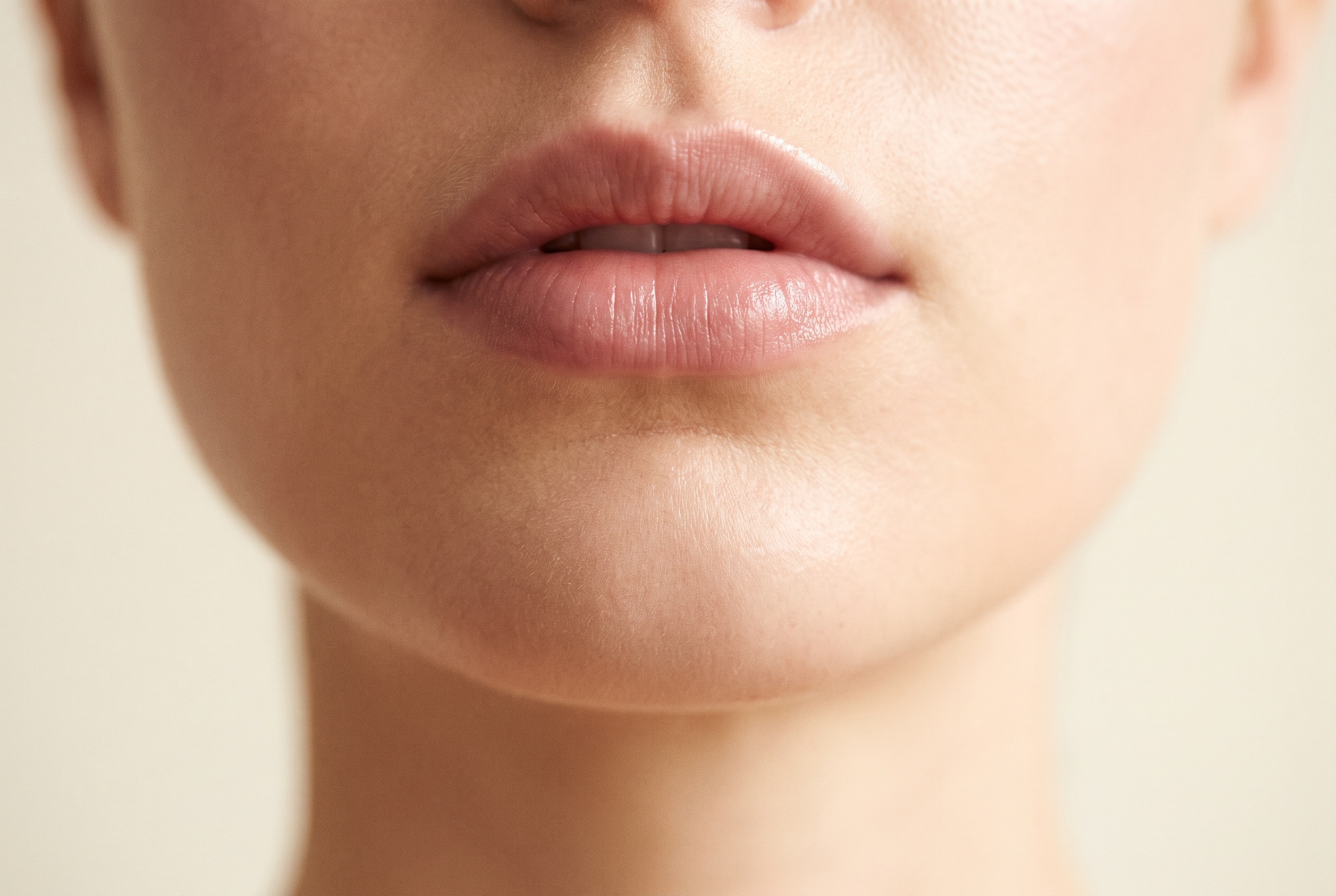 A side-by-side lip filler before and after comparison